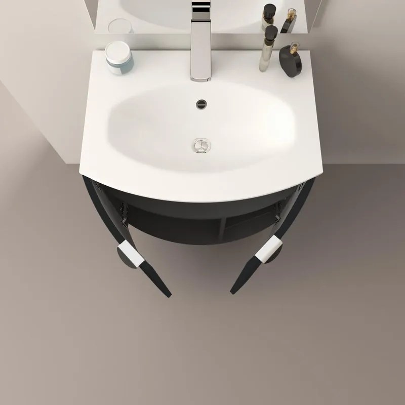 Mobile sottolavabo e lavabo Onda grigio grafite L 70 x H 70 x P 51 cm 1 vasca