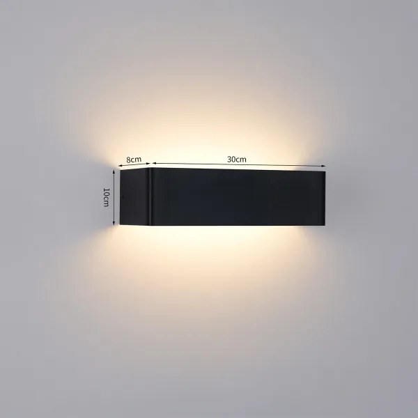 Brilagi - Applique da esterno DONNANI a LED, 12W/230V, 30 cm, nera, IP44