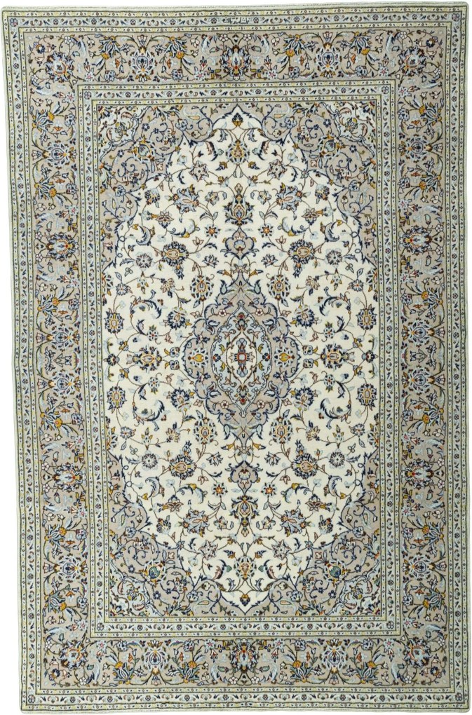 Kashan Tappeto 310x210 Beige (Iran) Annodato A Mano