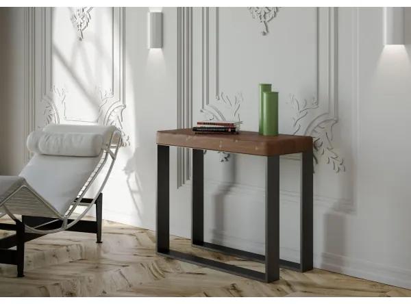 Tavolo consolle allungabile ELETTRA ART legno massello abete telaio antracite