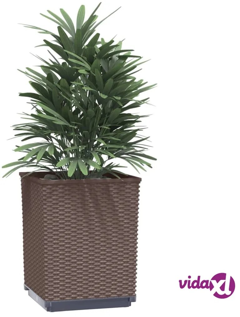 vidaXL Fioriere 2 pz Marroni 30x30x37 cm in Polipropilene