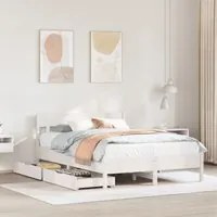 Letto senza Materasso Bianco 160x200 cm Legno Massello di Pino 3301861