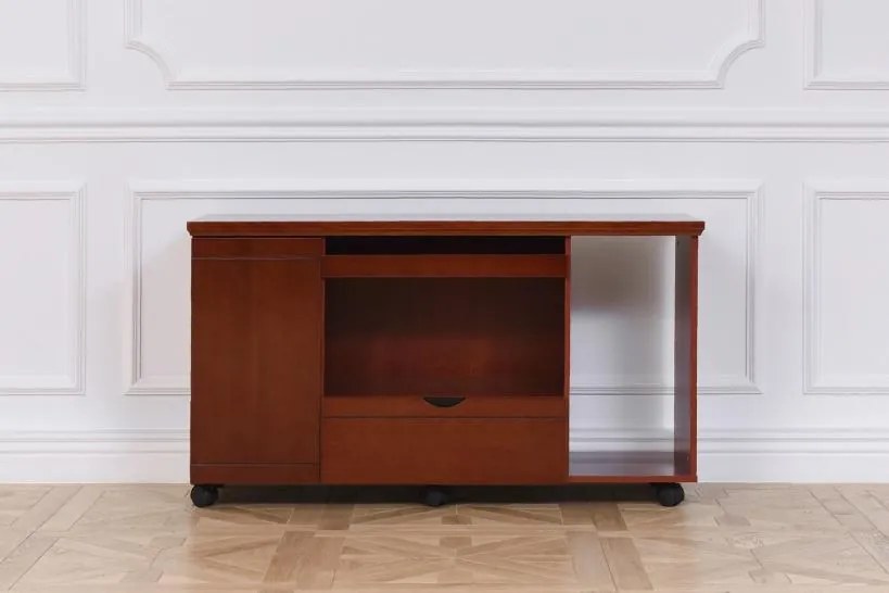 Scrivania studio classica in legno di noce lunga 2,4 metri B710-Arrediorg.it