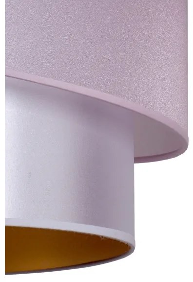 Duolla - Lampadario a sospensione con filo PARIGI 1xE27/15W/230V diametro 40 cm rosa/argento/rame