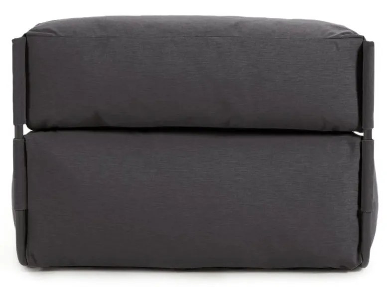 Kave Home - Pouf divano modulare longue outdoor Square grigio scuro e alluminio nero 165x101 cm