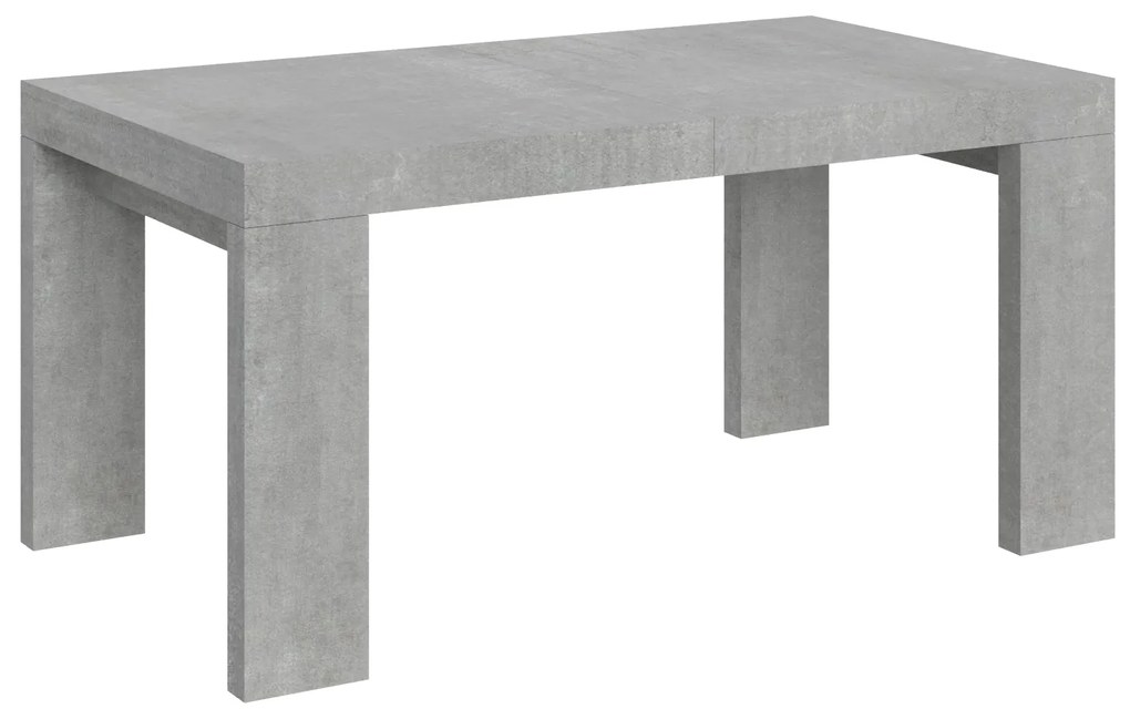 Tavolo estensibile 90x160/264 cm Roxell, L.160 P.90 H.77 cm (allungabile fino a 264 cm) / Cemento