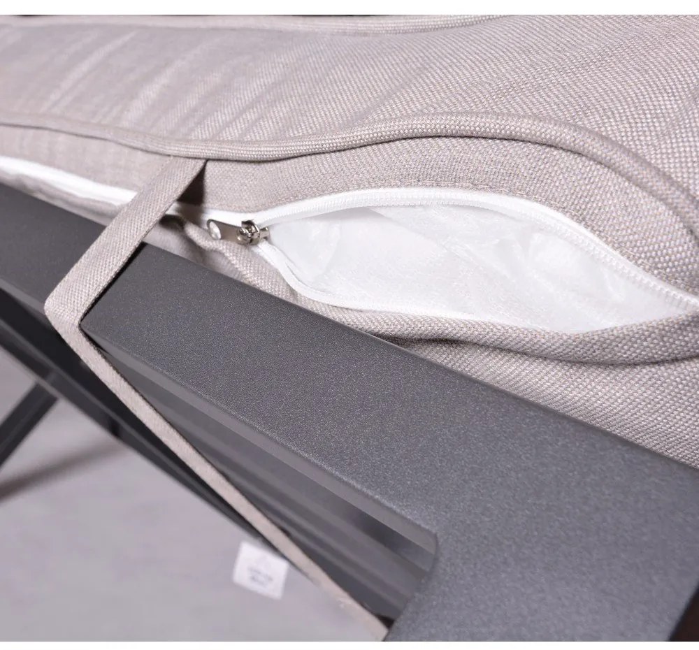 Set da giardino grigio/beige in metallo per 8 persone Portland – Rojaplast