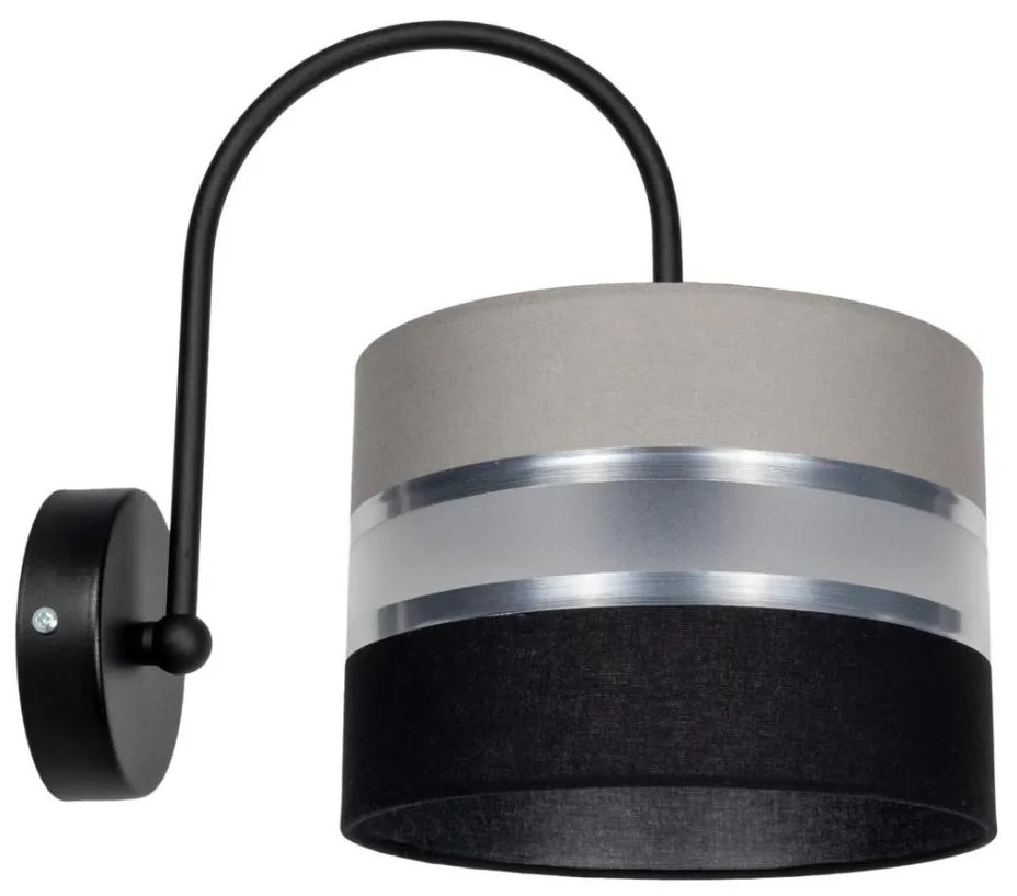 Applique CORAL 1xE27/60W/230V nero/grigio