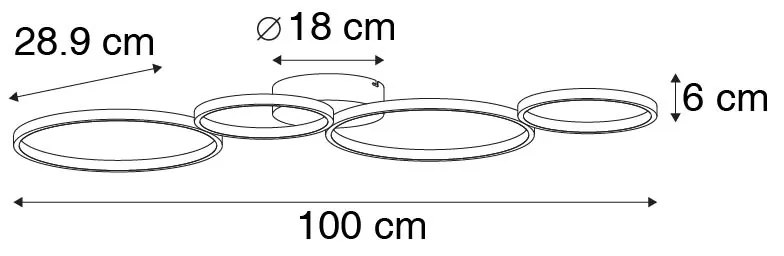 Plafoniera bianca con LED dimmerabile a 3 livelli 4 luci - Lupolo