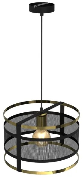 Lampadario su corda RIM 1xE27/60W/230V nero/oro