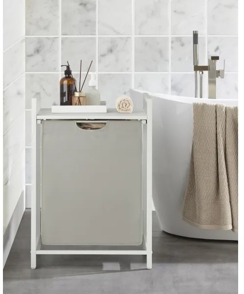 Cesto porta biancheria REX bianco