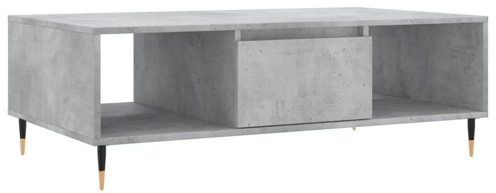 Tavolino salotto grigio cemento 104x60x35 cm legno multistrato