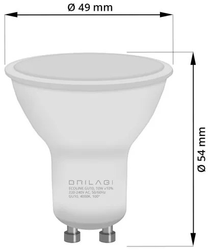 SET 6x Lampadina LED ECOLINE GU10/6W/230V 4000K - Brilagi