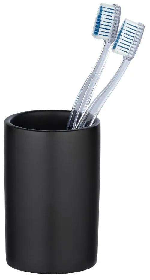 Bicchiere per spazzolino in ceramica nera opaca Polaris - Wenko