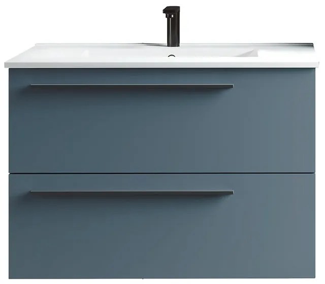 Mobile da bagno sotto lavabo avio laccato opaco L 80 x H 55 x P 45 cm 2 cassetti, lavabo non incluso