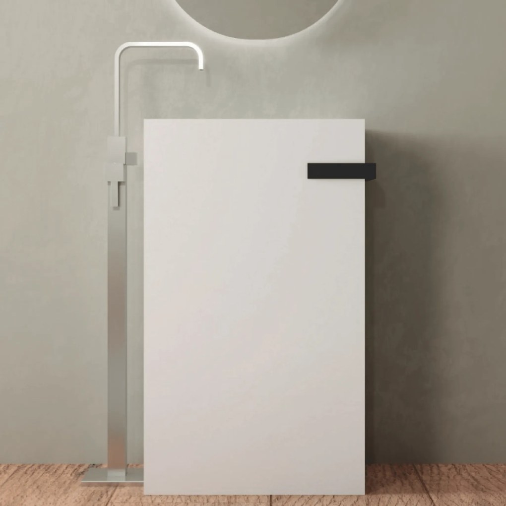 Lavabo Freestanding Con Scarico a Parete 50x35 Cm Lullaby "Bajo" Bianco Opaco