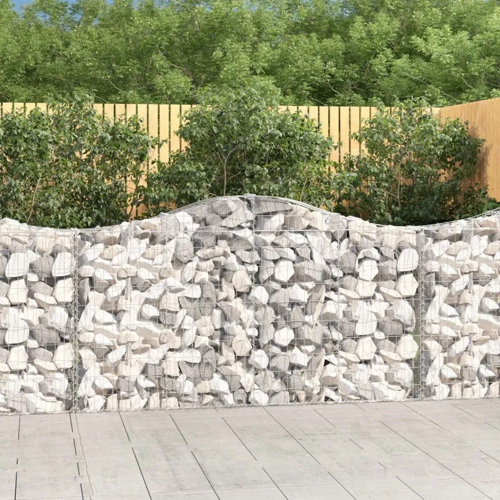 Cesto Gabbione Ad Arco 200x30x100/120 Cm Ferro Zincato /