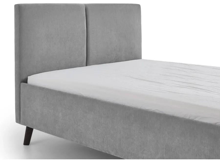 Letto matrimoniale imbottito grigio con rete inclusa 140x200 cm Piano – Meise Möbel