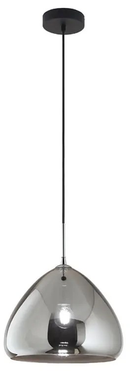 Lampadario Glamour Glow D.35 cromo paralume fumo E27 LA MIA LUCE