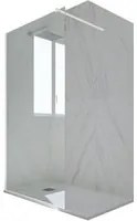 Parete doccia Walk-in da 110 CM H 200 Vetro Trasparente Profilo Bianco Matt in pvc mod. Kolors