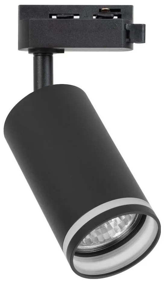 Faretto per sistema a binario monofase PIPE 1xGU10/10W/230V nero