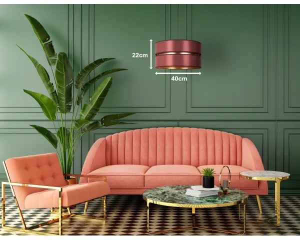 Duolla - Lampadario a sospensione con filo DUO 1xE27/15W/230V diametro 40 cm bordeaux/oro