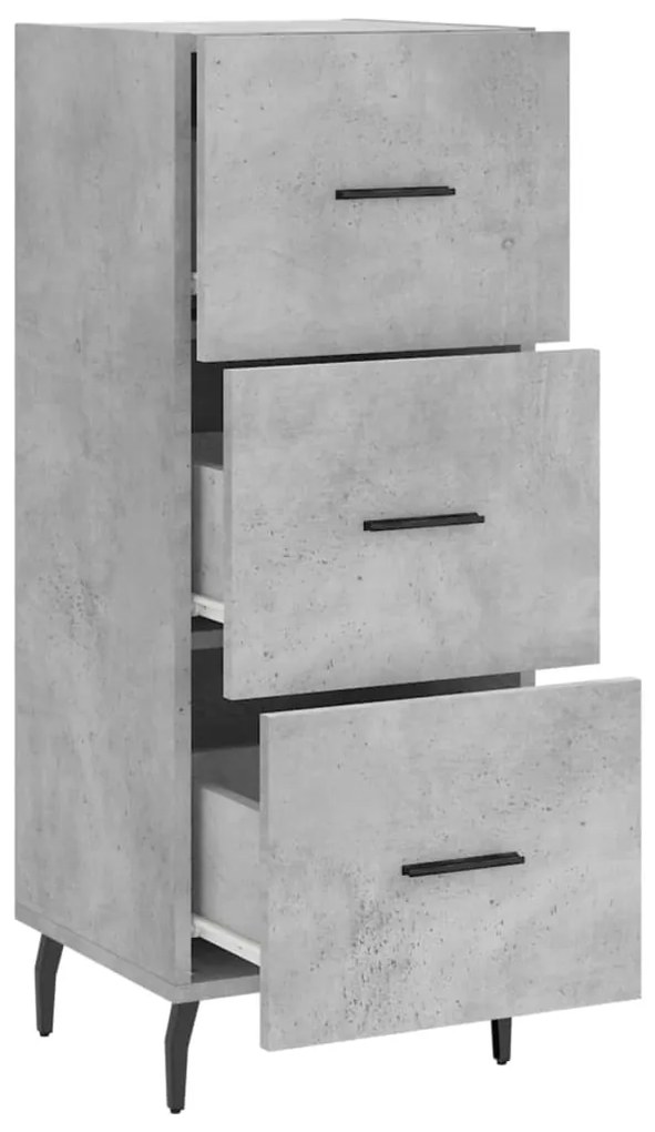 Credenza Grigio Cemento 34,5x34x90 cm in Legno Multistrato