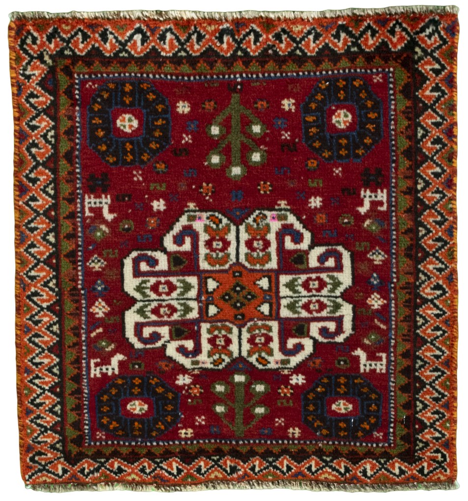 Shiraz Tappeto persiano 50 x 50 Rosso (Iran) Annodato A Mano