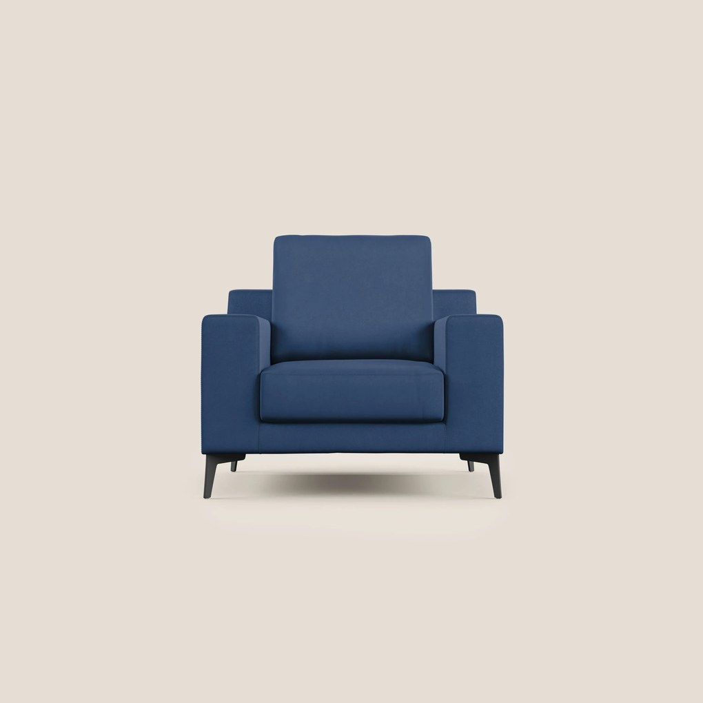 Prestige poltroncina moderna in microfibra smacchiabile T11 blu