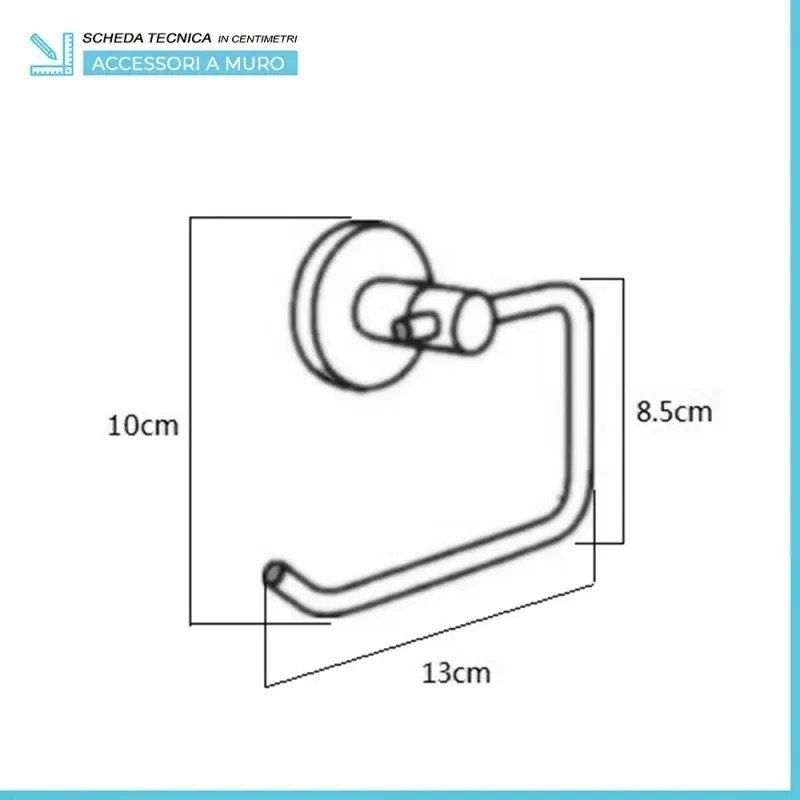 Set accessori a muro 5 pezzi in metallo cromato e ABS viti incluse Sprint
