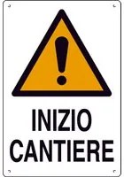 Cartello segnaletico inizio cantiere cm. 40x60 (10 pezzi) -