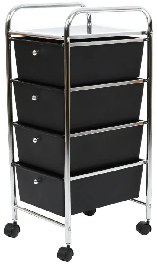 Scaffale mobile in plastica nero-argento 33x79 cm - Premier Housewares