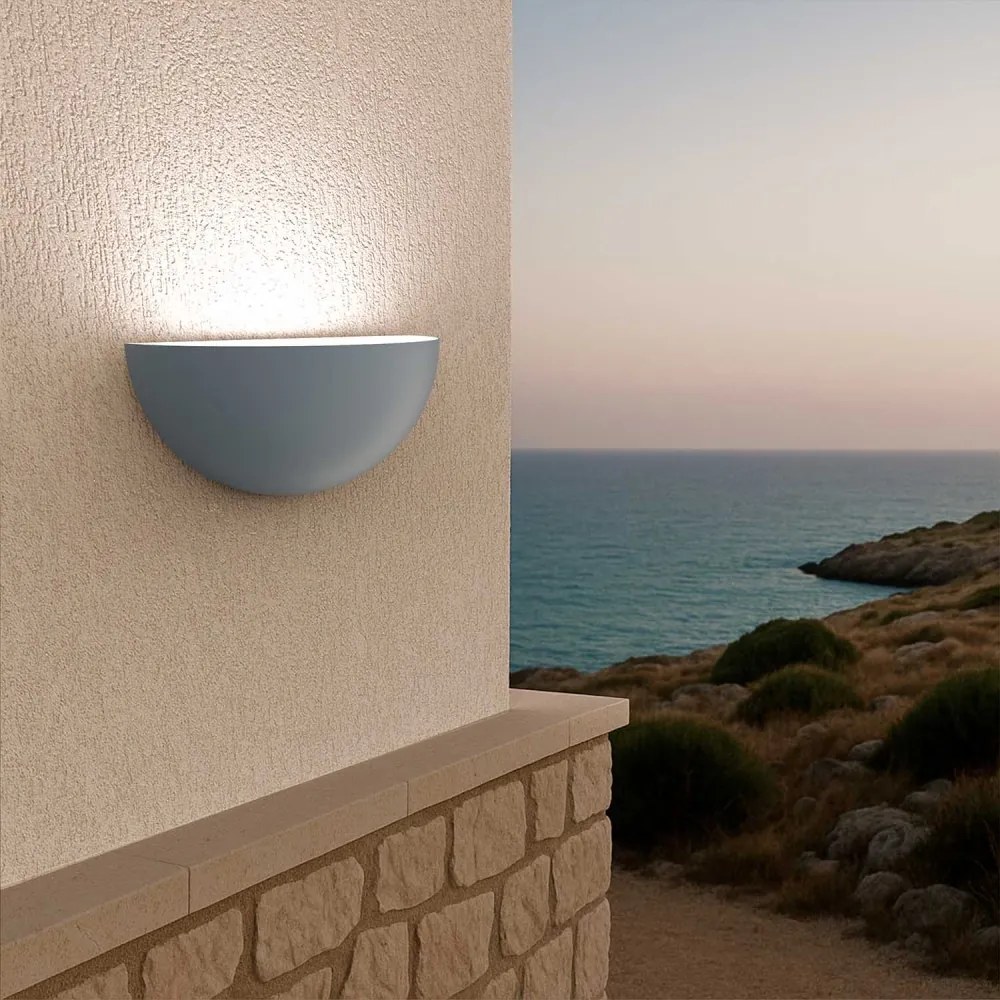 Applique Curva Monodirezionale con base E27, IP54 Grigia - Serie BRINA Base E27