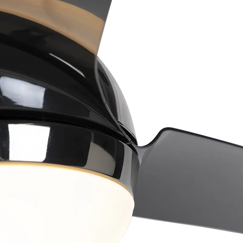 Ventilatore da soffitto nero-cromo con telecomando - Bora 52