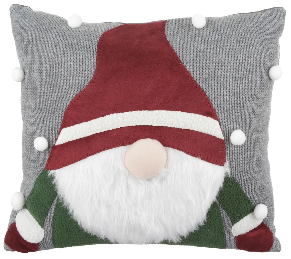Cuscino divano natalizio 40x40 cm Gnomo rosso