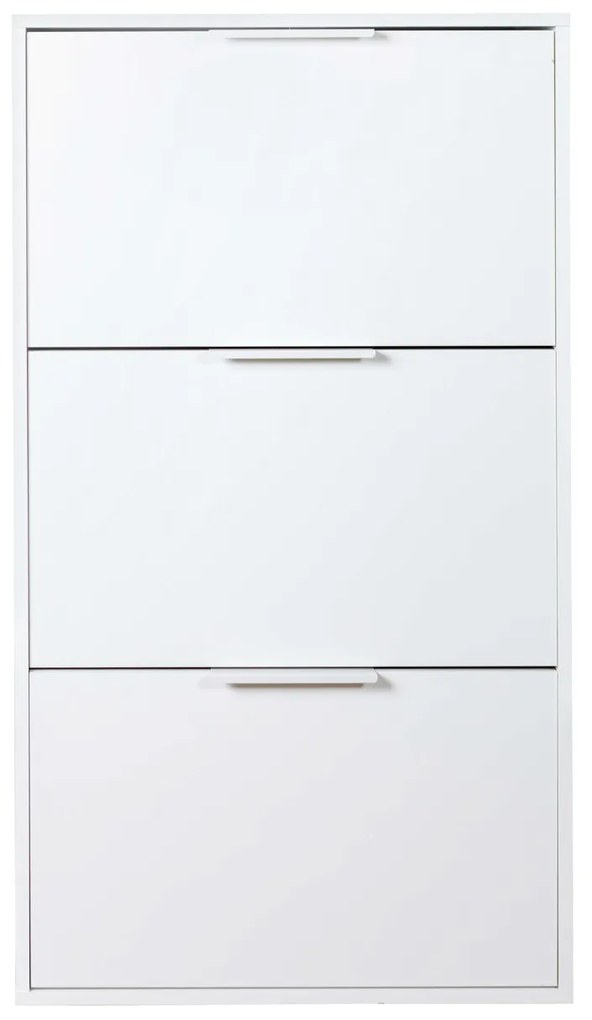 Scarpiera 65x120x25 cm bianco con 3 ante a ribalta