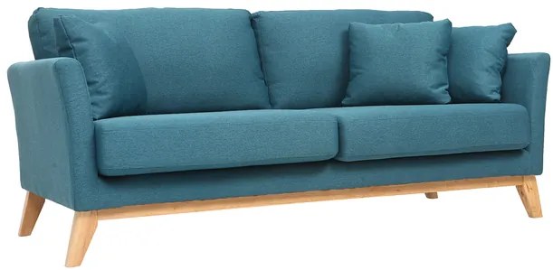 Divano scandinavo a 3 posti Blu Miliboo con piedi in legno OSLO