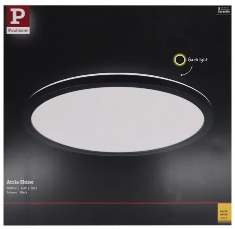Paulmann 70998 - LED/16W Pannello fisso ATRIA 230V 3000K nero