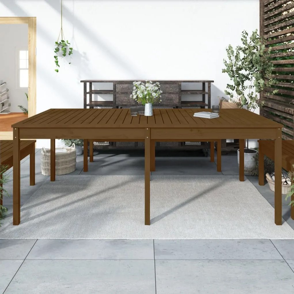 Tavolo da giardino miele 203,5x100x76cm legno massello di pino