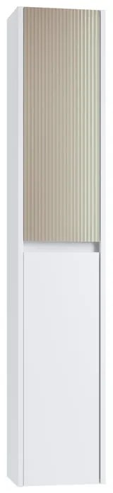 Colonna per mobile bagno Niwa 2 ante P 27 x L 30 x H 160 cm laccato opaco bianco con vetro sabbia cannettato