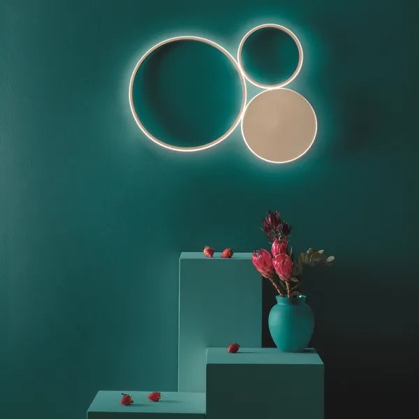 Plafoniera LED POIS in metallo verniciato 73x75 cm Oro