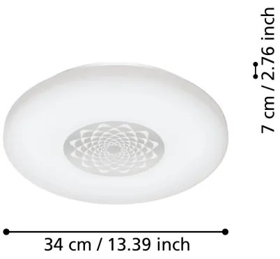 Eglo 900008 - Plafoniera LED dimmerabile CAPASSO LED/15,6W/230V 2700-6500K