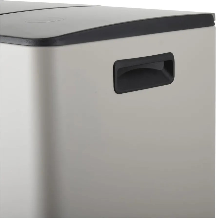 Cestino per la spazzatura grigio tortora in acciaio per raccolta differenziata/con pedale 2x20 l Aliya – Spirella
