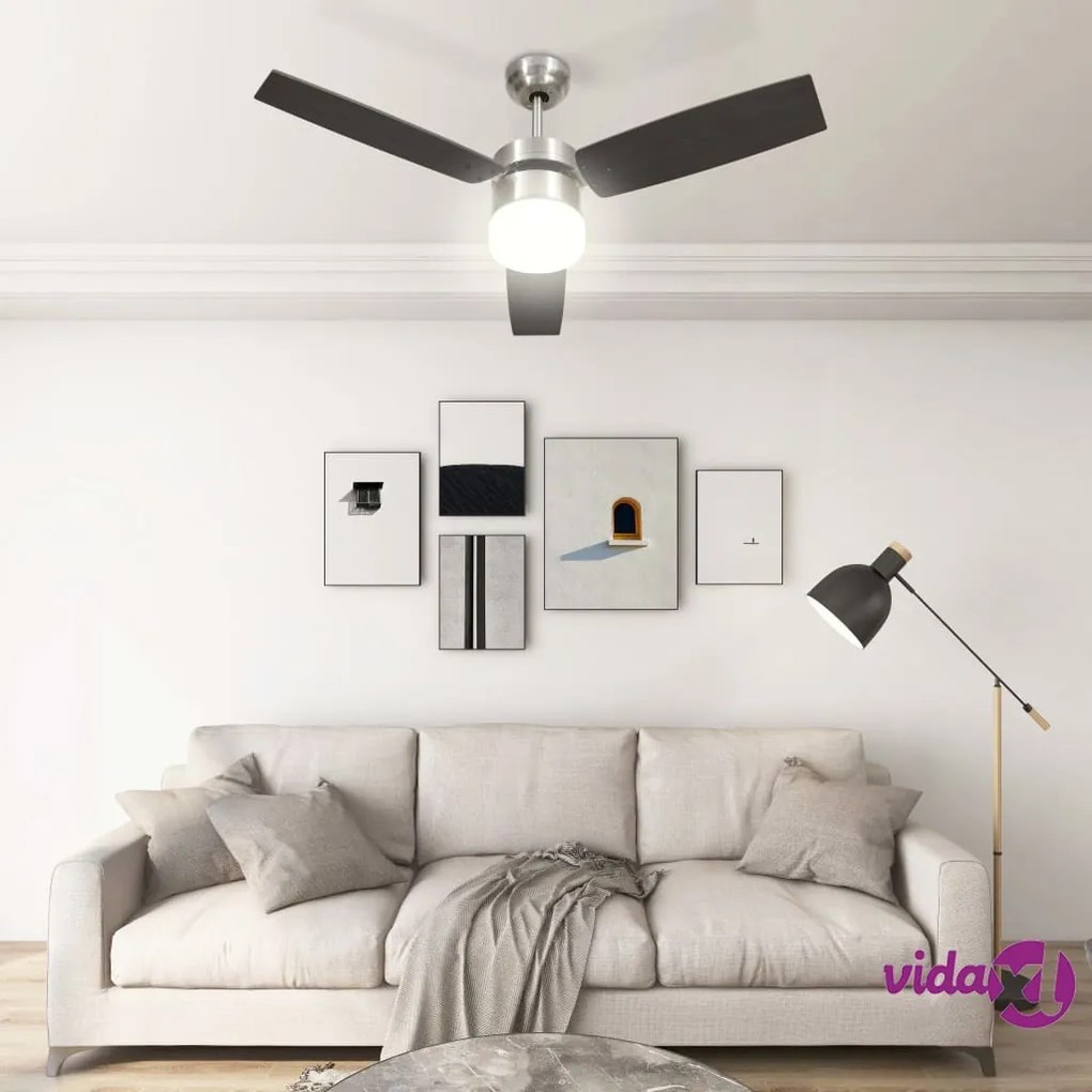 vidaXL Ventilatore Soffitto con Luce e Telecomando 108cm Marrone Scuro