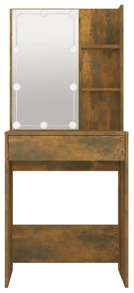 Toeletta con led rovere fumo 60x40x140 cm