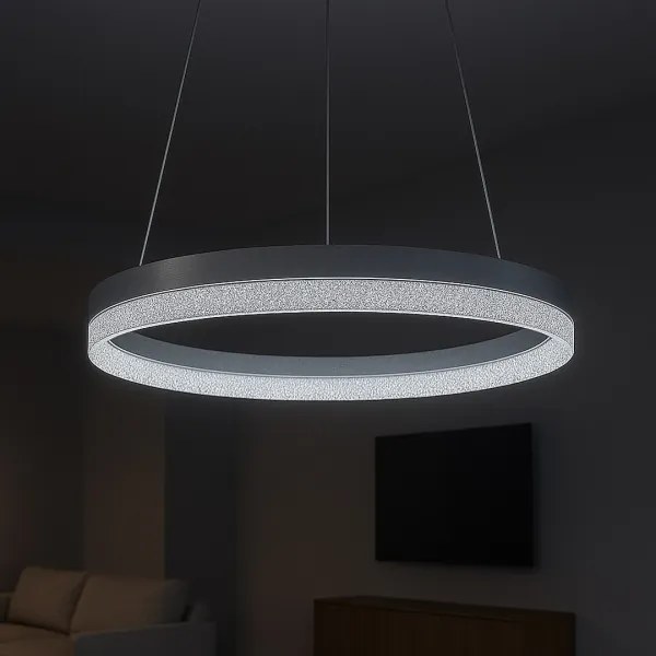 Lampadario LED su cavo GALA LED/25W/230V Ø 50 cm argento