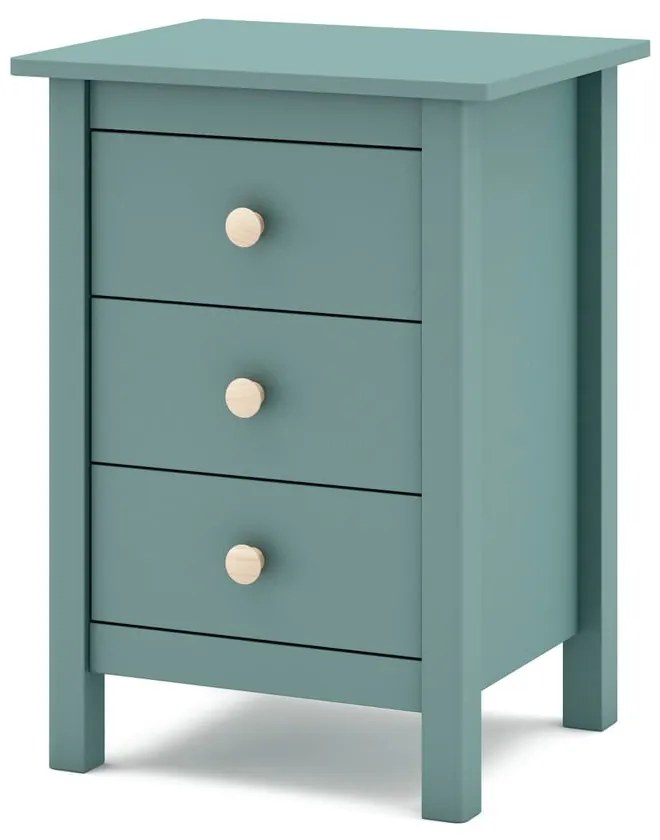 Comodino per bambini in legno di pino color petrolio Max - Marckeric