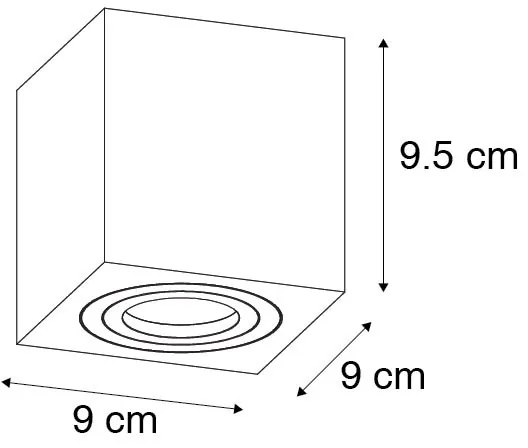 Faretto da bagno quadrato moderno nero - Capa