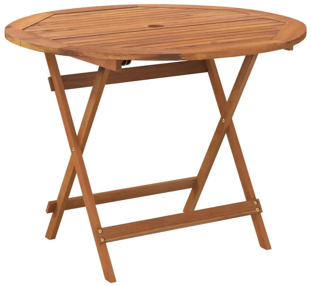 Tavolo da giardino pieghevole Ø 90x75 cm legno massello acacia