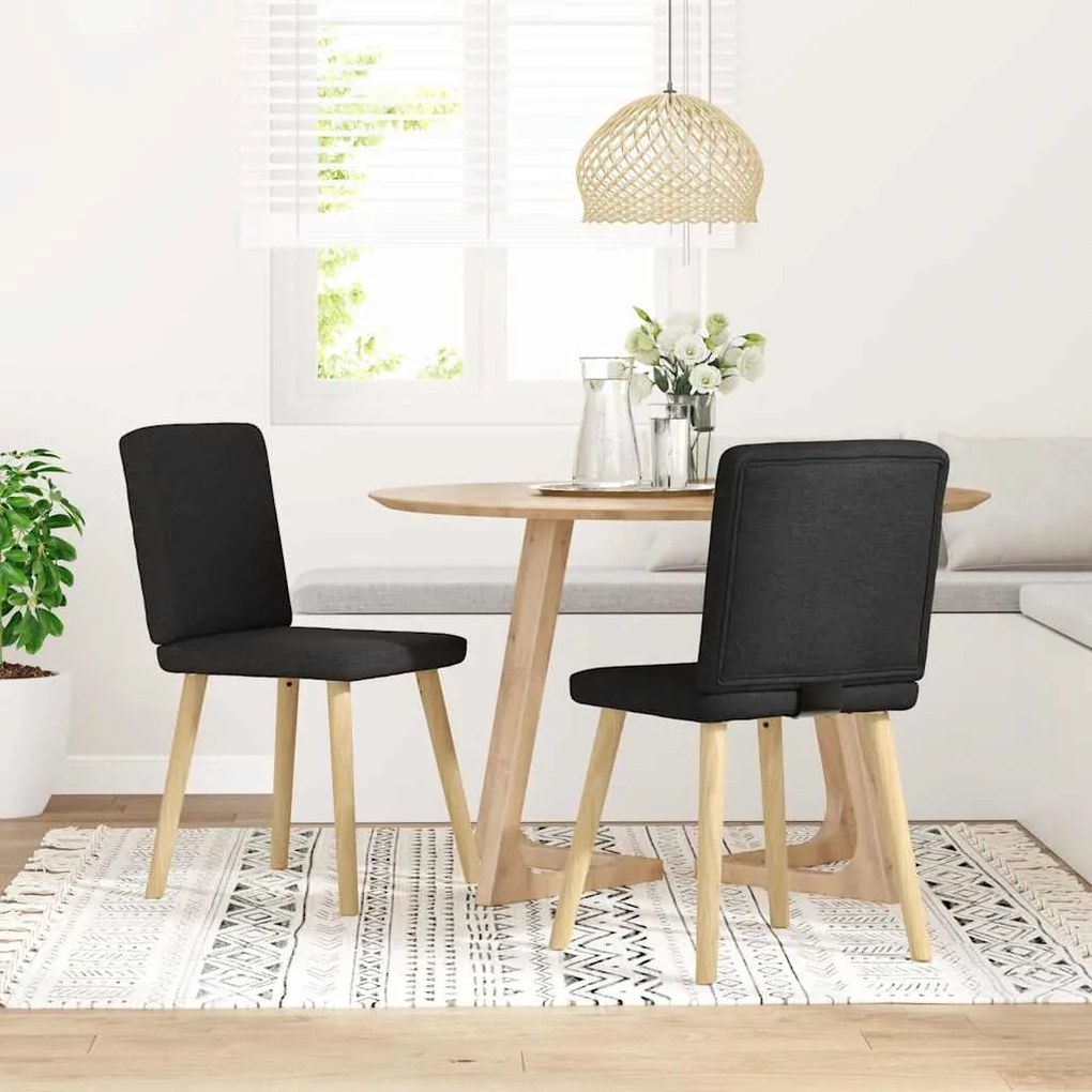 Sedie Da Pranzo 2 Pz Nere İn Tessuto /